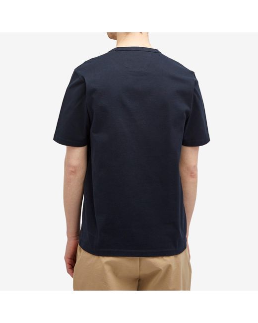 C P Company Blue 30/2 Mercerized Jersey Twisted Logo T-Shirt for men