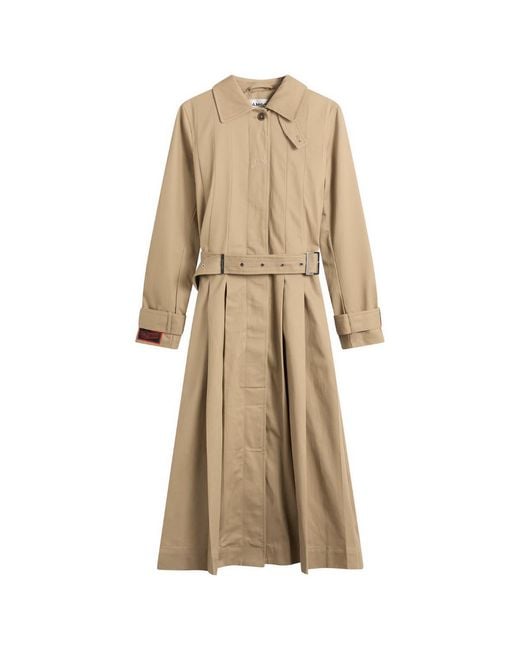 Damson Madder Natural Sofia Pleated Trench Coat