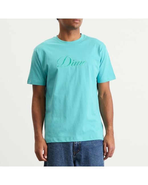 Dime Blue Cursive T-Shirt for men