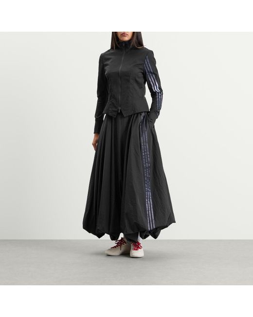 Y-3 Black Balloon 3 Stripes Midi Skirt