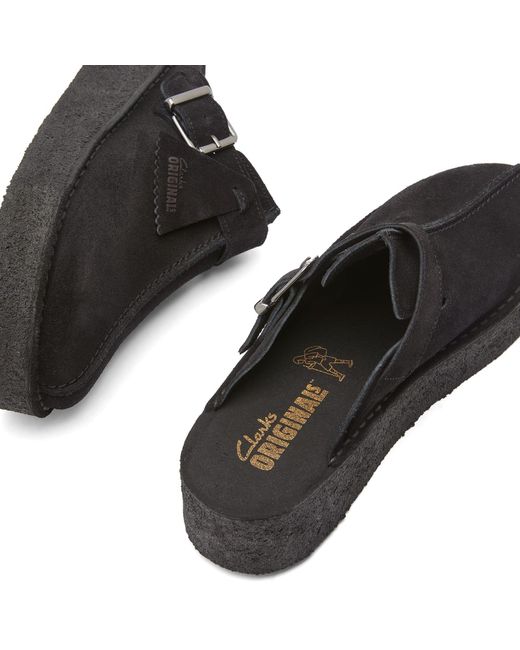 Clarks Black Trek Wedge Mule Shoes