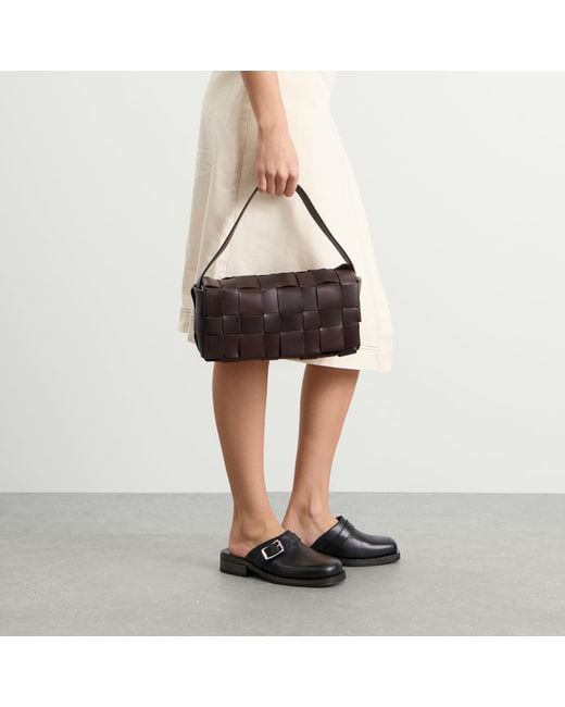St. Agni Black Woven Envelope Slim Tote