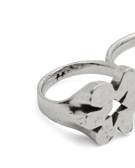 Twojeys White Flower Knuckle Ring