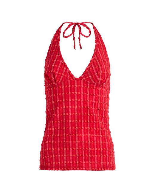 Peachy Den Red Cindy Halter Top