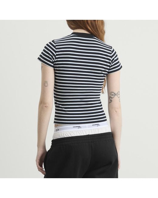 HOMMEGIRLS Black X Fruit Of The Loom Striped Baby T-Shirt