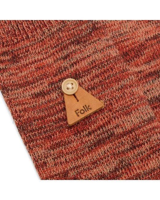Folk Brown Melange Sock for men