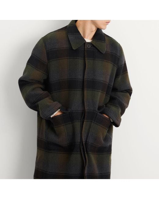 Universal Works Black Berlin Wool Check Account Coat for men
