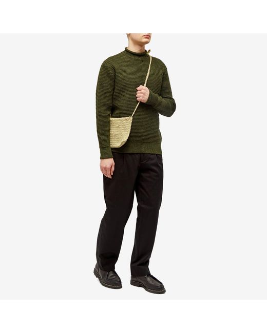 Sunspel Green Fisherman Sweater for men
