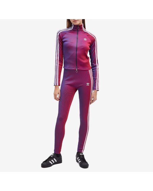 Adidas Purple Rasant Ribbed Leggings