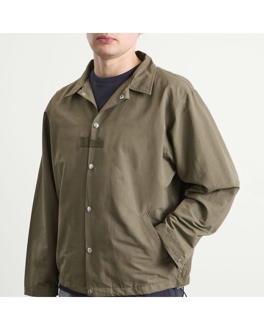 Rhude Green Logo Coaches Jacket for men