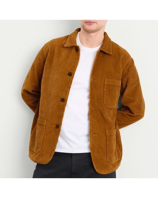 Portuguese Flannel Brown Labura Corduroy Chore Jacket for men