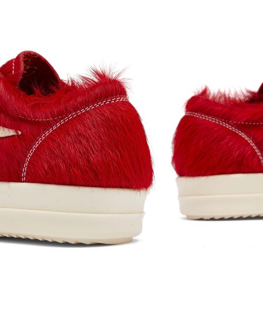 Rick Owens Red Fur Shoes Sneakers