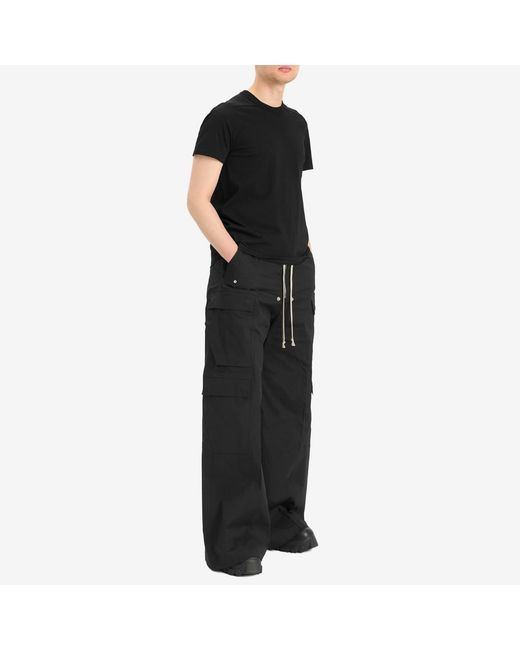 Rick Owens Black Heavy Cotton Poplin Cargobelas for men