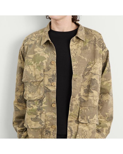 Brain Dead Green Twill Military Shirt Jacket for men