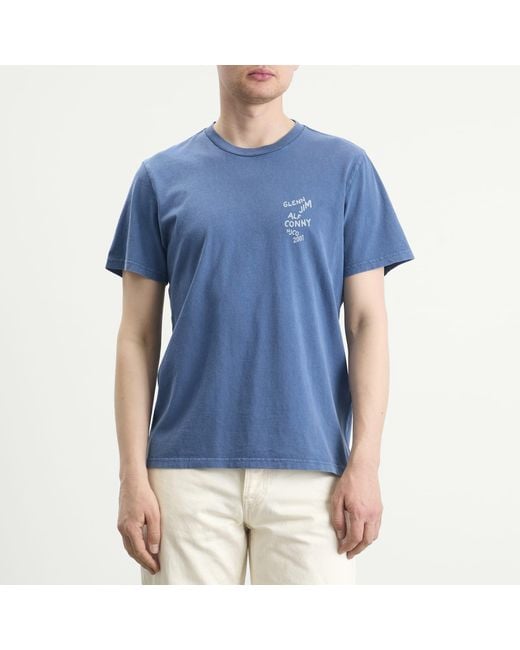 Nudie Jeans Blue Roy Og Line-Up T-Shirt for men