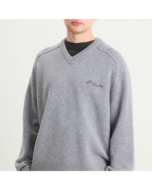 Acne Gray Kaybe Richard Yak V Neck Jumper for men
