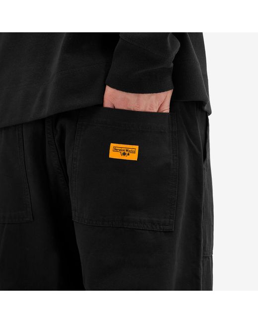 Service Works Black Classic Canvas Chef Pants for men