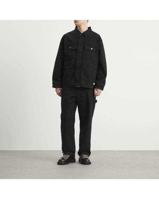 (w)taps Black Cotton Canvas Work Jacket for men