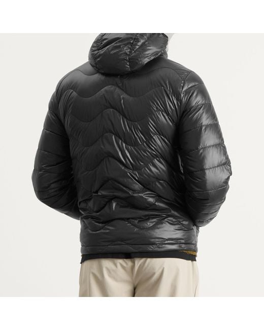 Purple Mountain Observatory Gray Waves Hooded Puffa Jacket for men