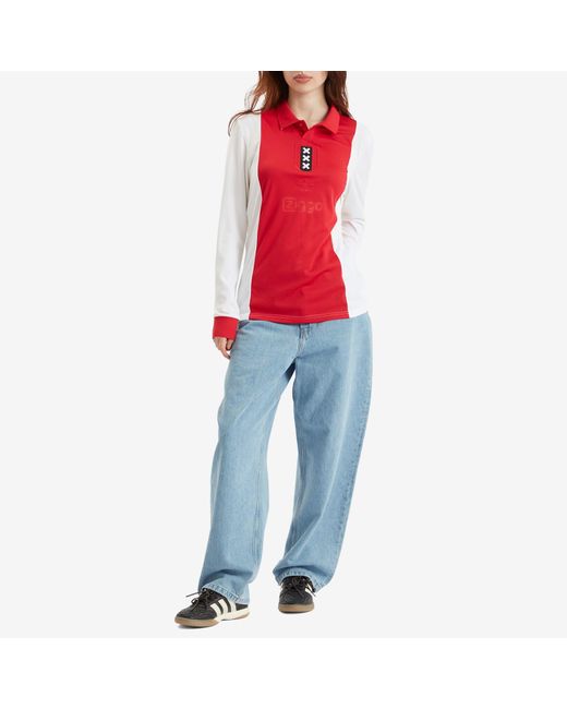 Adidas Red Ajax 125 Long Sleeve Jersey