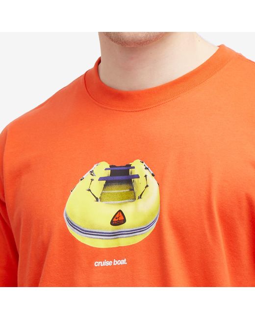 Nike Orange Acg Cruise Boat T-Shirt for men
