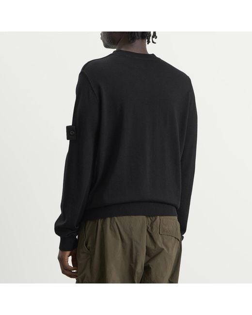 Stone Island Black Ghost Light Pure Wool Jumper for men