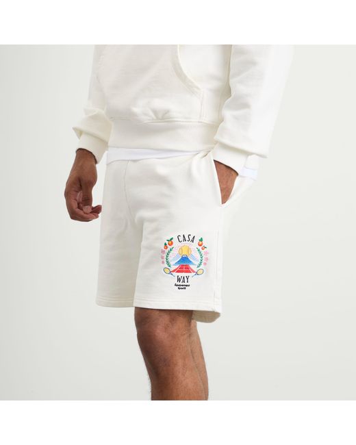 Casablanca Natural Casa Way Mountain Embroidered Sweat Shorts for men