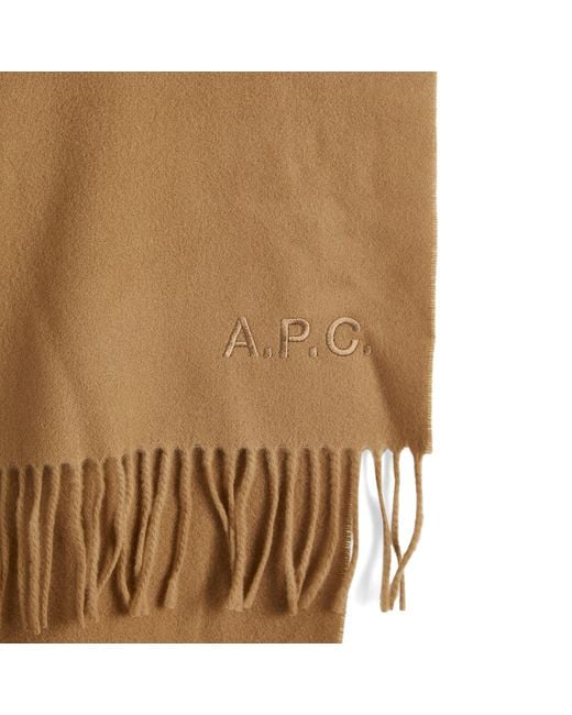 A.P.C. Natural Ambroise Embroidered Scarf