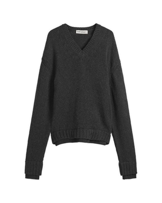 Our Legacy Black False V-Neck Jumper for men