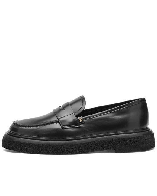Max Mara Black Crepe Loafer Shoes