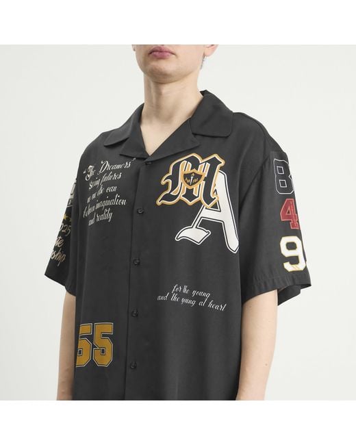 Amiri Black Varsity Patch Camp Shirt for men
