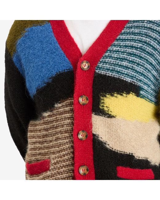 Brain Dead Multicolor Mix Pattern Cardigan for men