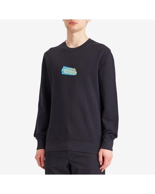 Paul Smith Blue Ps Label Print Sweatshirt for men
