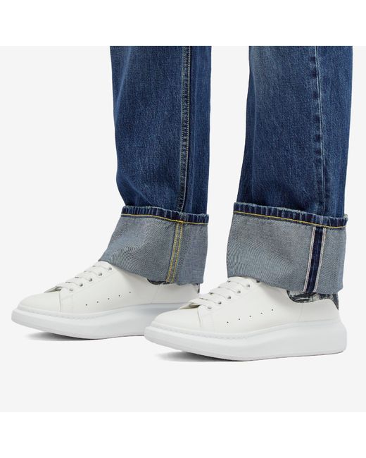 Alexander McQueen White Printed Heel Tab Oversized Sneakers for men