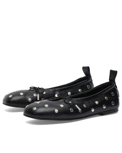 Alohas Black Rosalind All Studs Leather Ballet Flats