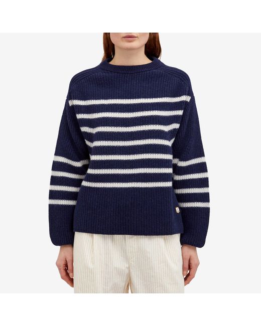 Armor Lux Blue Long Sleeve Pull Ml Heritage Knit