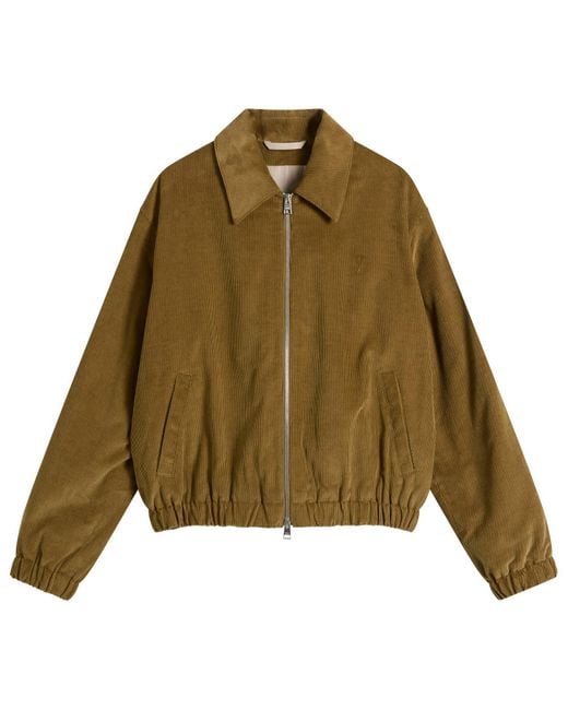AMI Green Fine Corduroy Velvet Adc Jacket for men