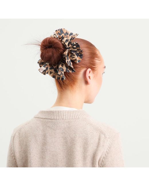 Damson Madder Brown Frill Edge Scrunchie