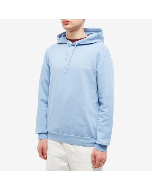 A.P.C. Blue Item Logo Hoodie for men