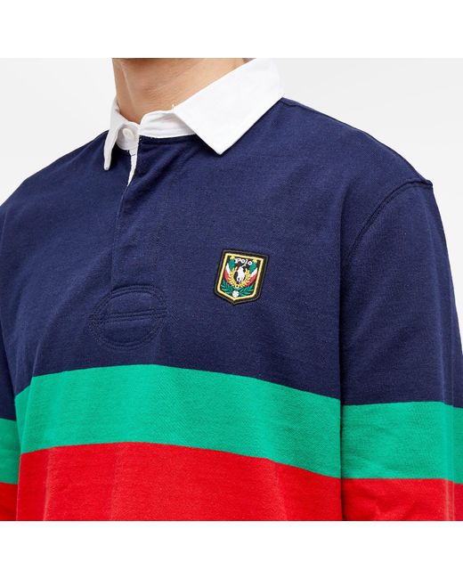 Polo Ralph Lauren Blue Stripe Rugby Shirt for men