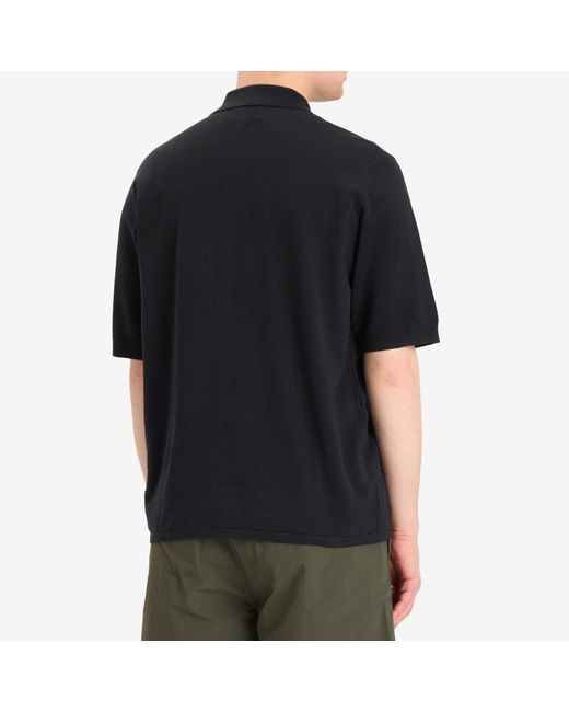 Norse Projects Blue Rollo Cotton Linen Short Sleeve Shirt for men