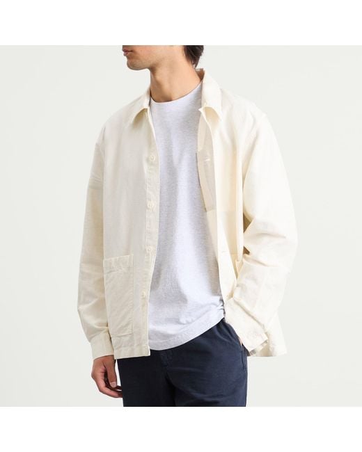 Norse Projects Natural Julian Cotton Linen Overshirt for men