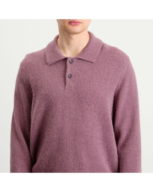 Corridor NYC Purple Brushed Alpaca Polo for men