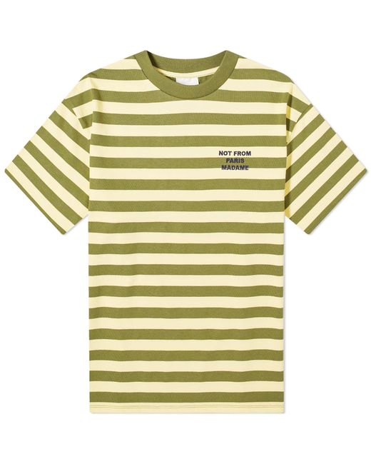 Drole de Monsieur Yellow Striped Not From Paris Madame T-Shirt for men