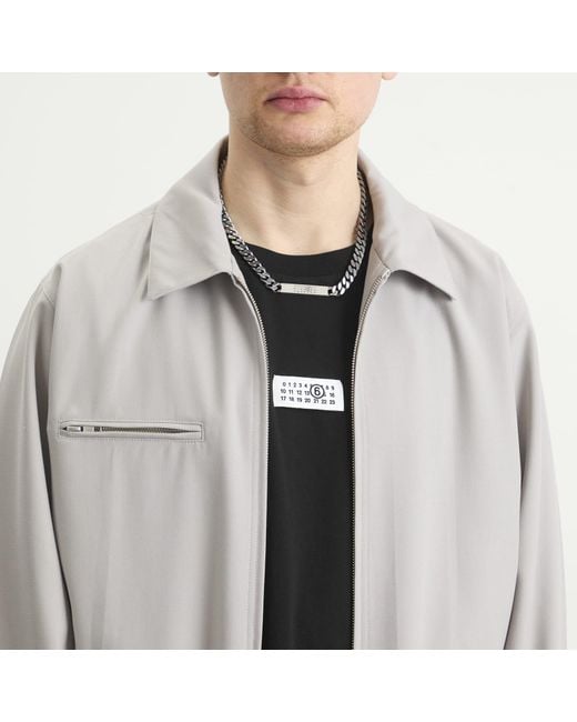 Maison Margiela Metallic Mm6 Id Tag Curb Necklace for men