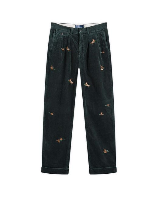 Polo Ralph Lauren Blue Duck Embroidery Pleated Chino for men