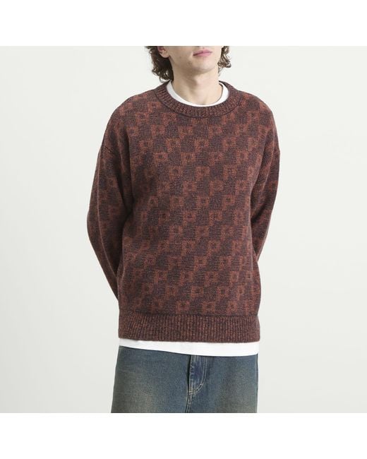 POLAR SKATE Brown P Pattern George Jumper for men