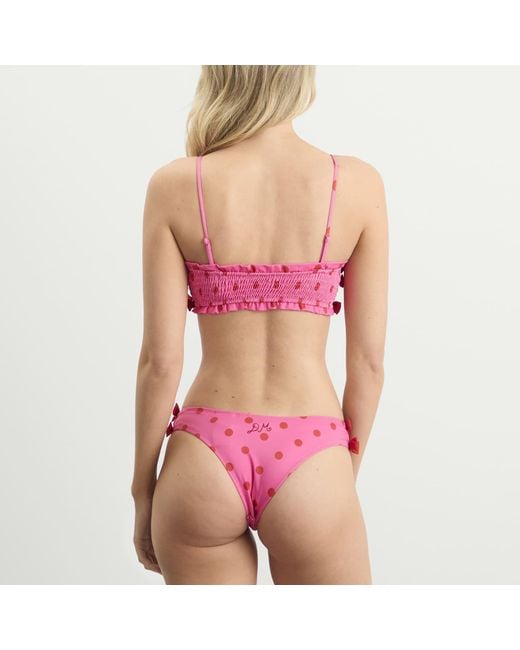 Damson Madder Pink Shirred Bow Bikini Bottom