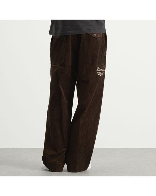 Human Made Brown Corduroy Pleated Trousers for men