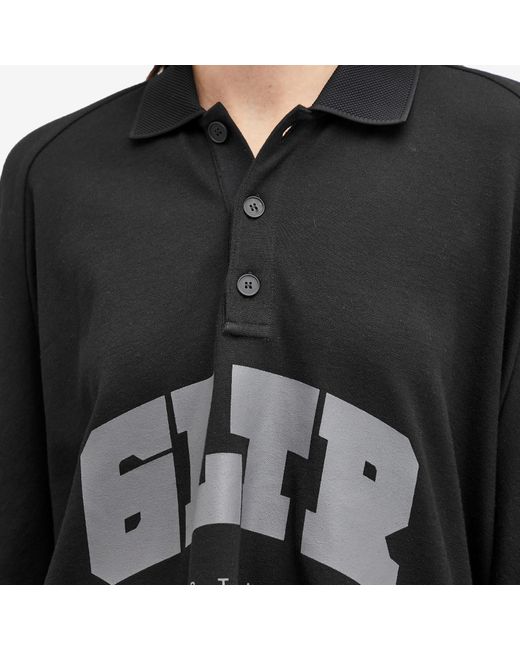 Jean Paul Gaultier Black Graphic Print Jersey Polo Shirt